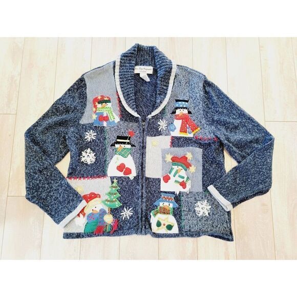 Star Blue Originals Studio L‎ Merry Christmas Sweater Embroidered Vintage - Picture 1 of 9